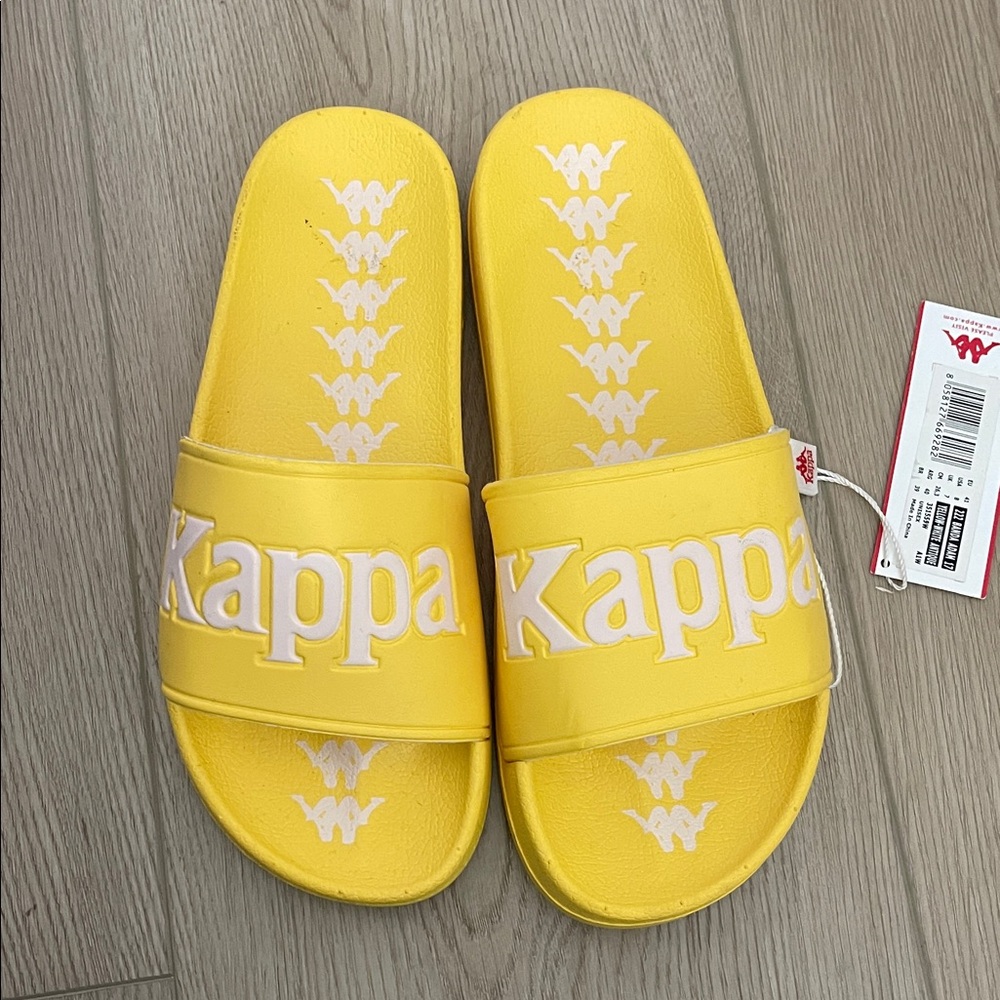 New!!! Kappa Yellow Slide Sandals